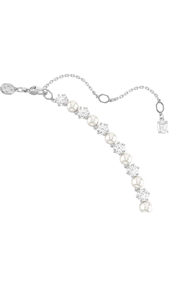 Swarovski Matrix Crystal & Faux Pearl Tennis Necklace, Alternate, color,