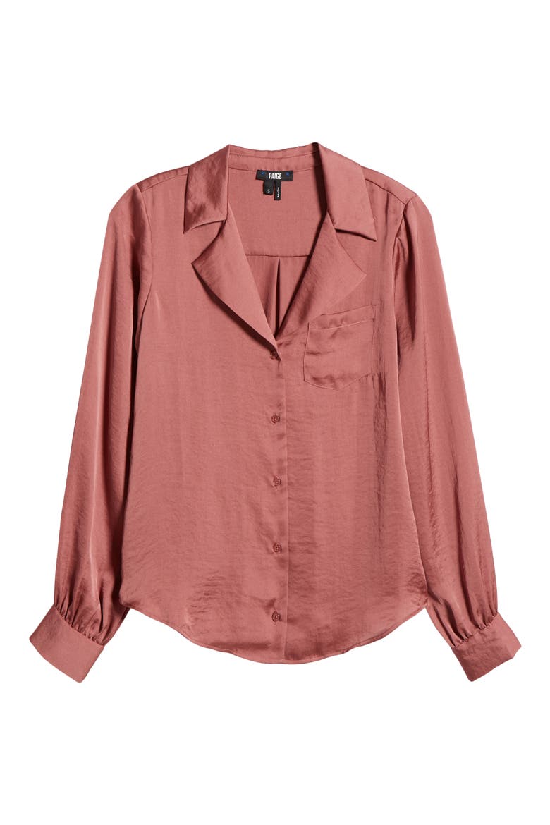 Capriana Satin Button-Up Shirt, Alternate, color, DESERTDUSK