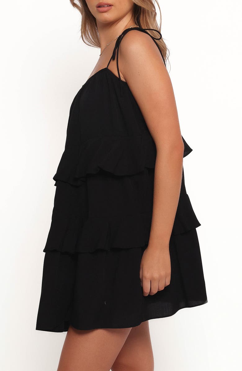 Petal & Pup Mylo Tiered Minidress, Alternate, color, Black