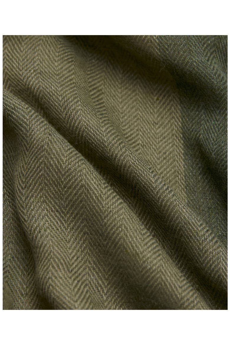 Herringbone Frayed Scarf, Alternate, color, KHAKI GREEN