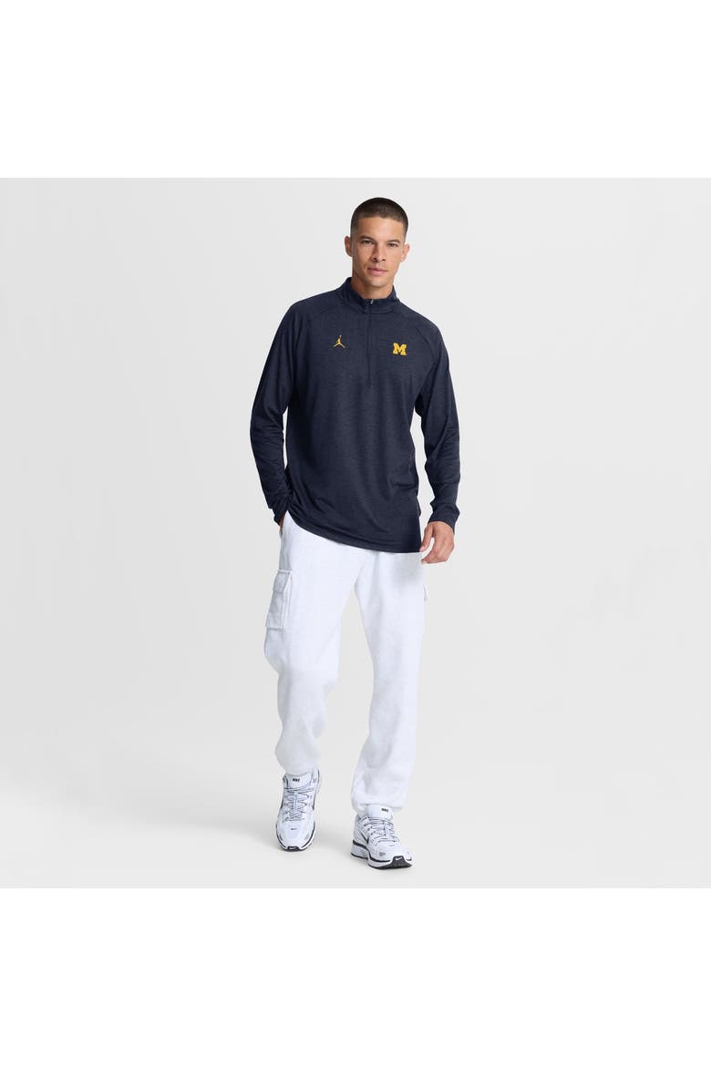 Men's  Jordan Brand  Navy Michigan Wolverines Dri-FIT Stride Half-Zip Running Top, Alternate, color, Navy