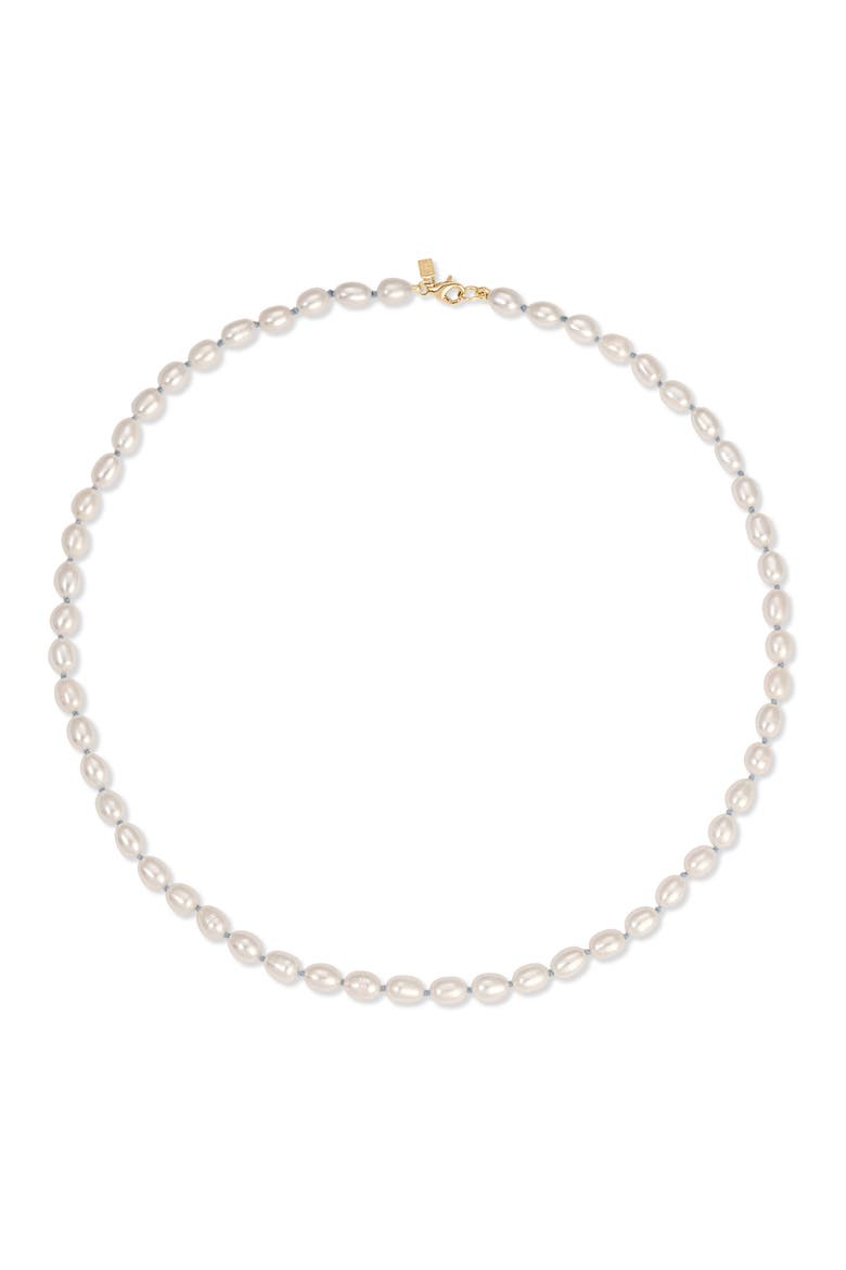 Freshwater Pearl Knot Necklace, Main, color, 14K YELLOW GOLD/ PEARL