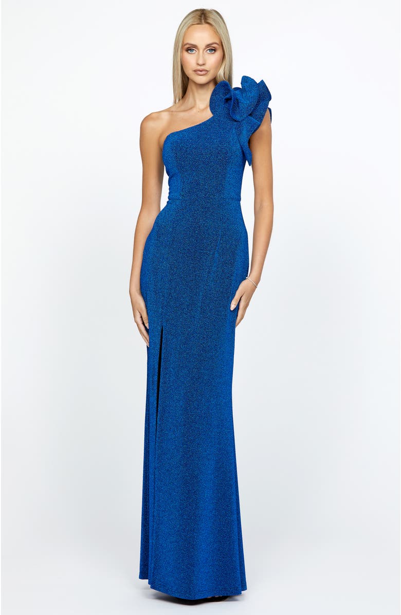 Bariano Kristi One Shoulder Gown, Main, color, 
