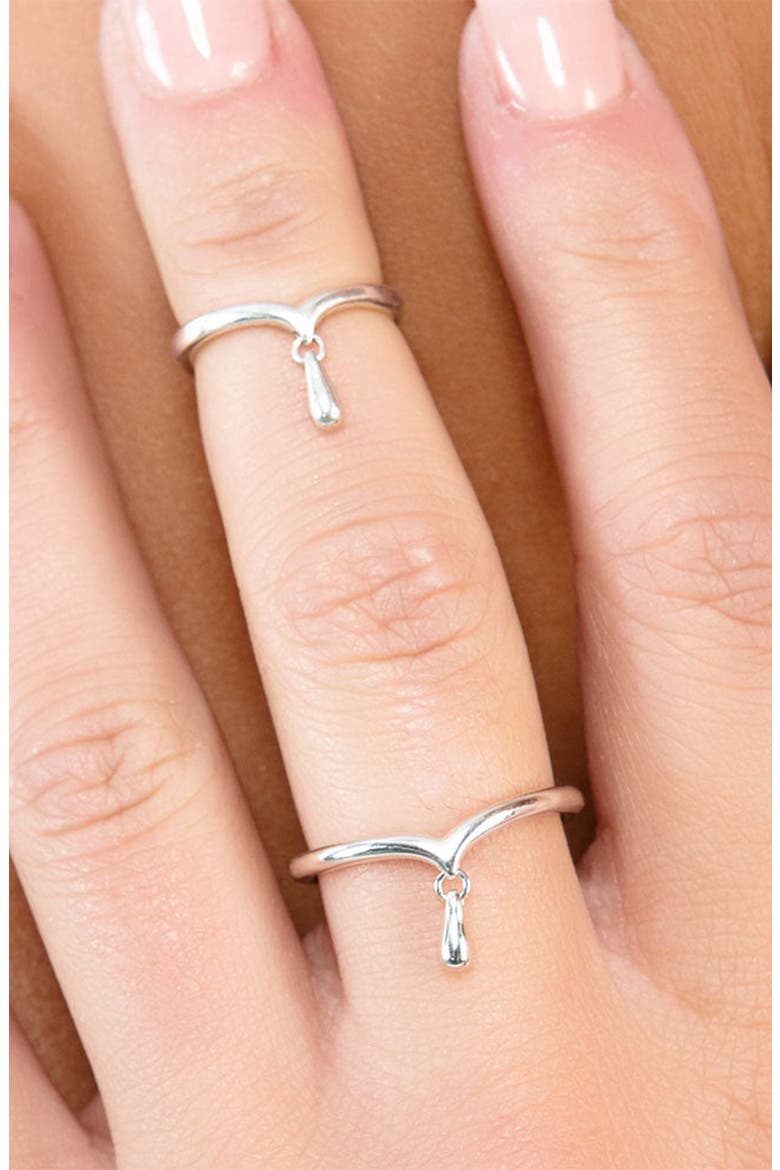 Midi Ring with Drip, Alternate, color, Sterling Silver