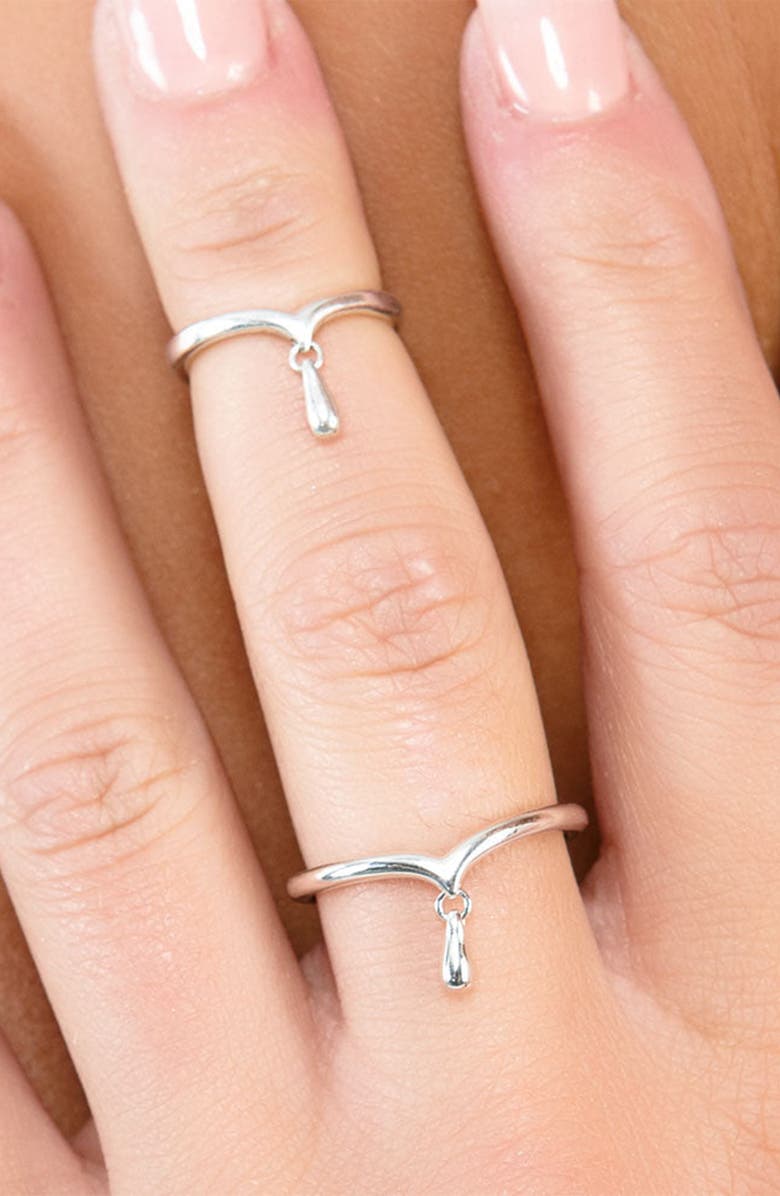 Lucy Quartermaine Midi Ring with Drip, Alternate, color, Sterling Silver