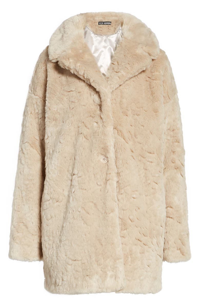 Steve Madden Shaggy Faux Fur Coat, Alternate, color, 