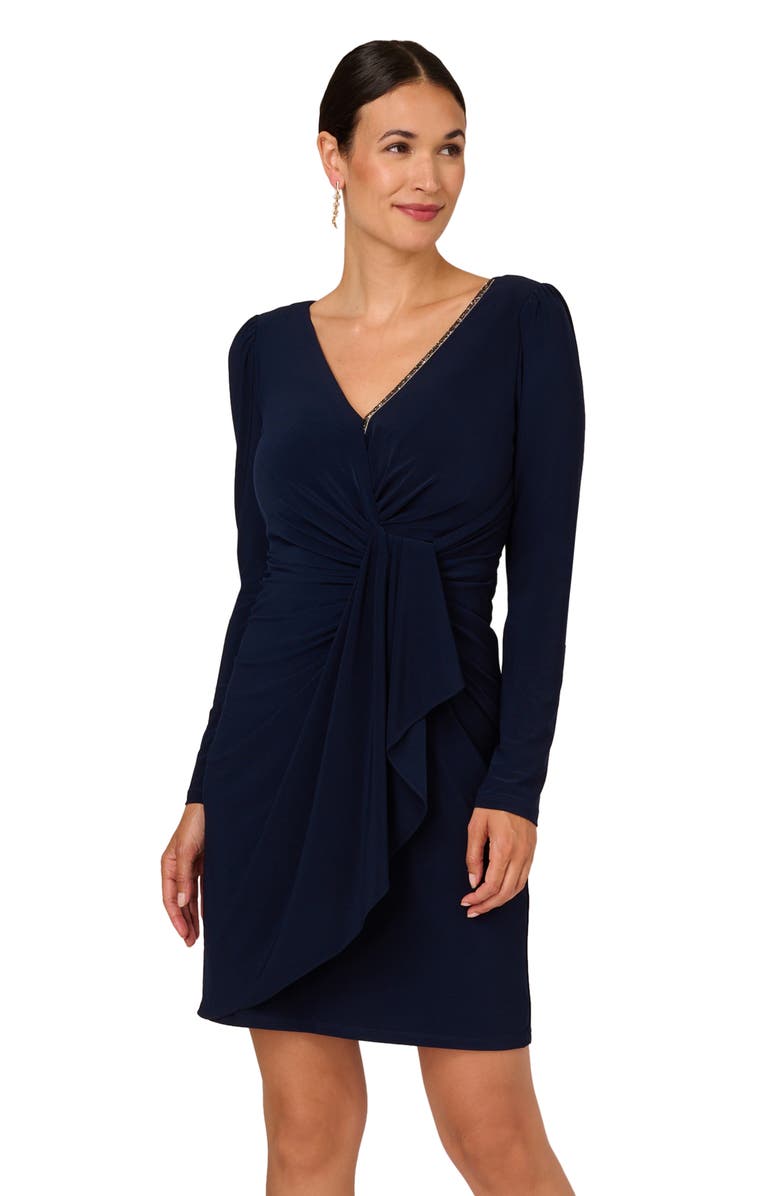 Adrianna Papell Beaded Long Sleeve Sheath Dress | Nordstrom Adrianna Papell Beaded Long Sleeve Sheath Dress | Nordstrom
