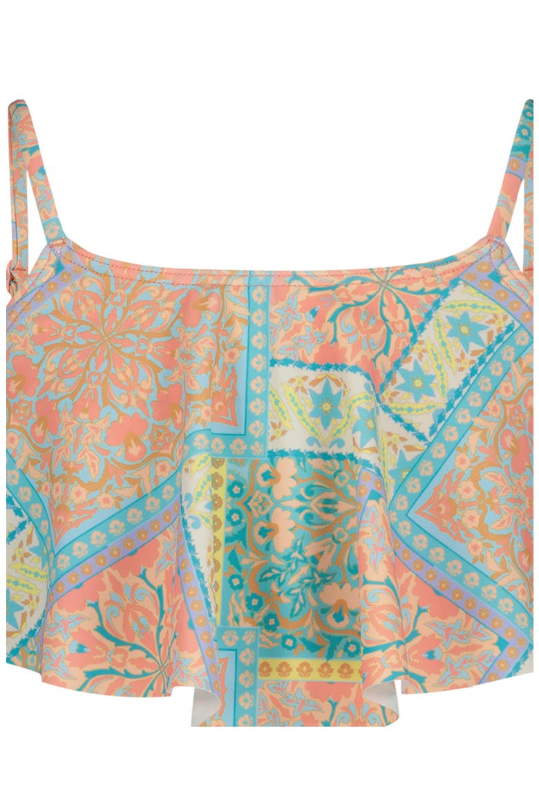 Kids' Girls Take It Back Ruffle Two-Piece Swimsuit, Alternate, color, DESERT FLOWER