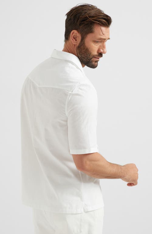 Brunello Cucinelli Short Sleeve Shirt In White