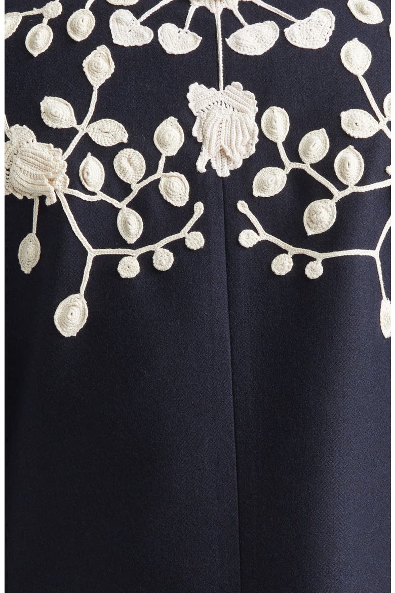 Snowdrop Appliqué Wool Blend Sport Coat, Alternate, color, NAVY