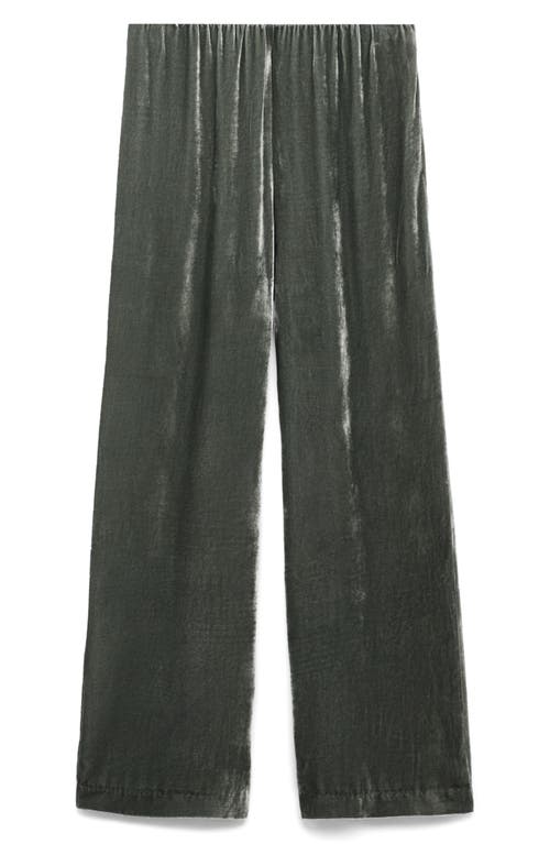 Mango Velvet Lounge Pants In Green