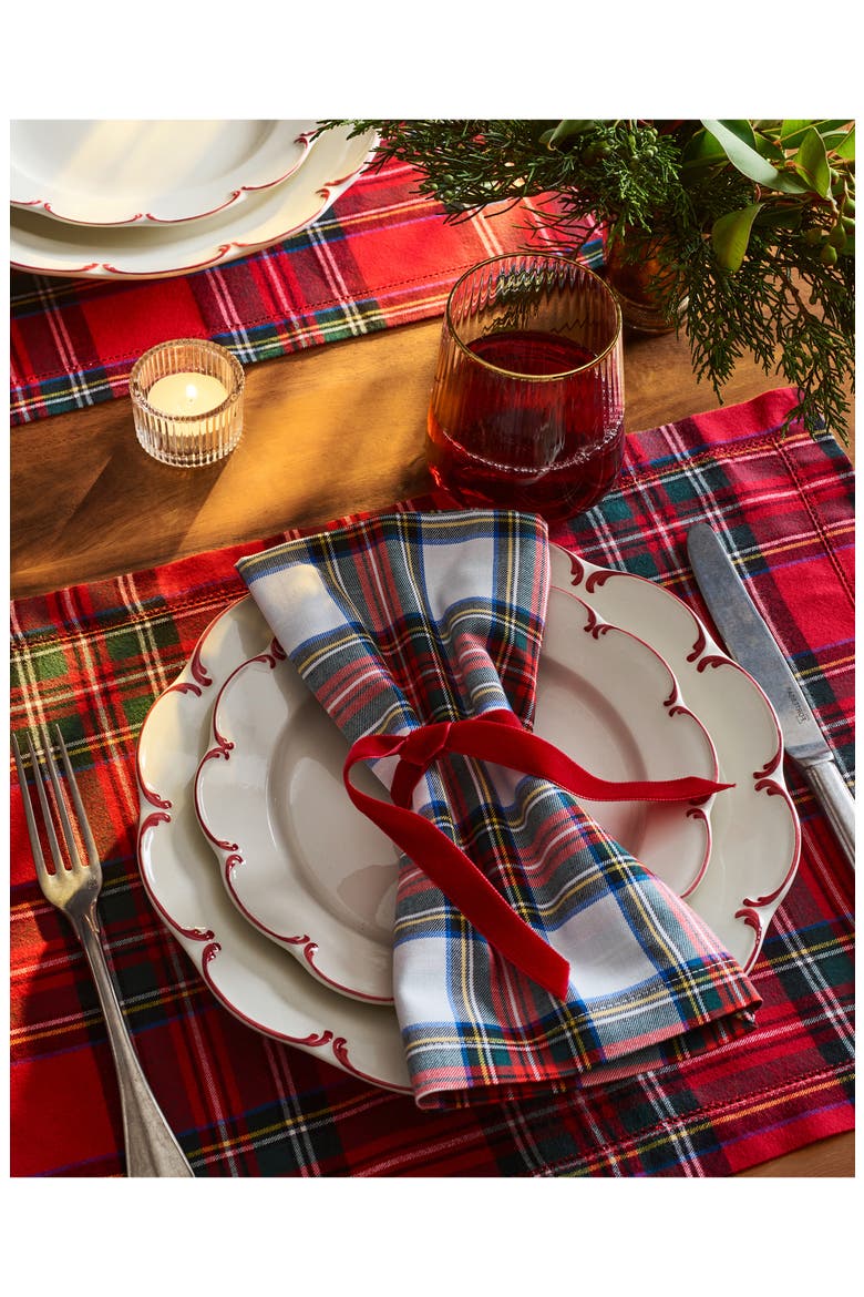 Imperial Tartan Plaid Set of 4 Placemats, Alternate, color, RED