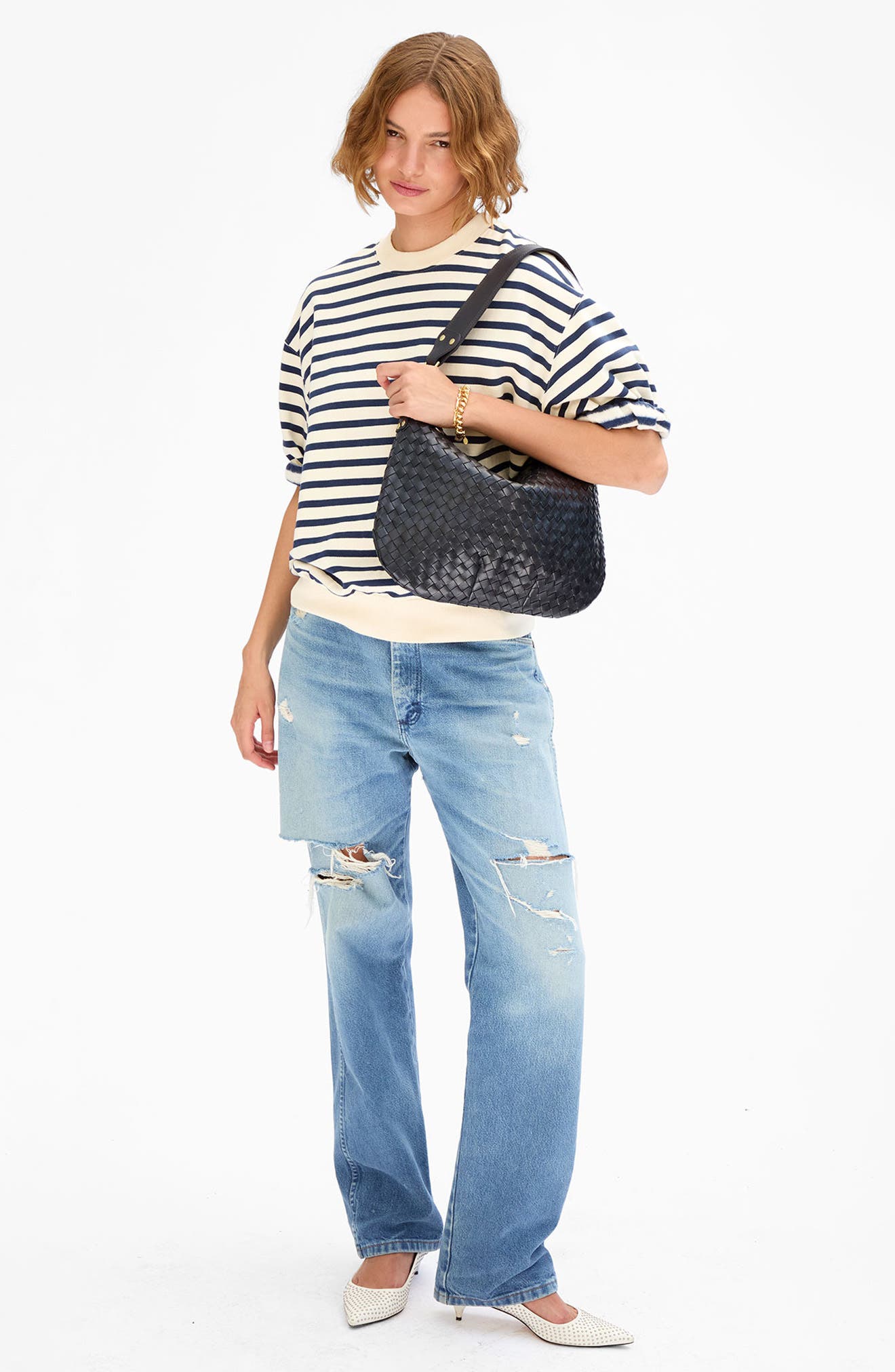 Moyen Woven Leather Messenger Bag, Alternate, color, TWILIGHT