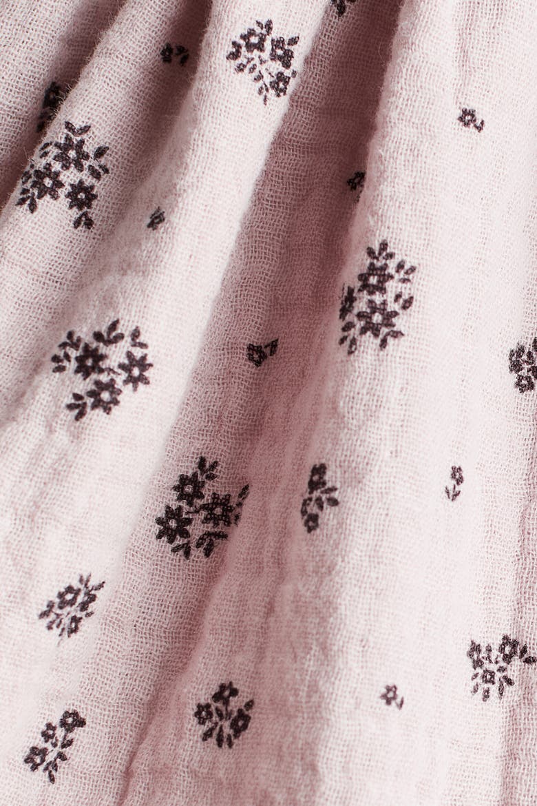 Cotton Muslin Bodysuit Dress, Alternate, color, Light dusty purple/floral