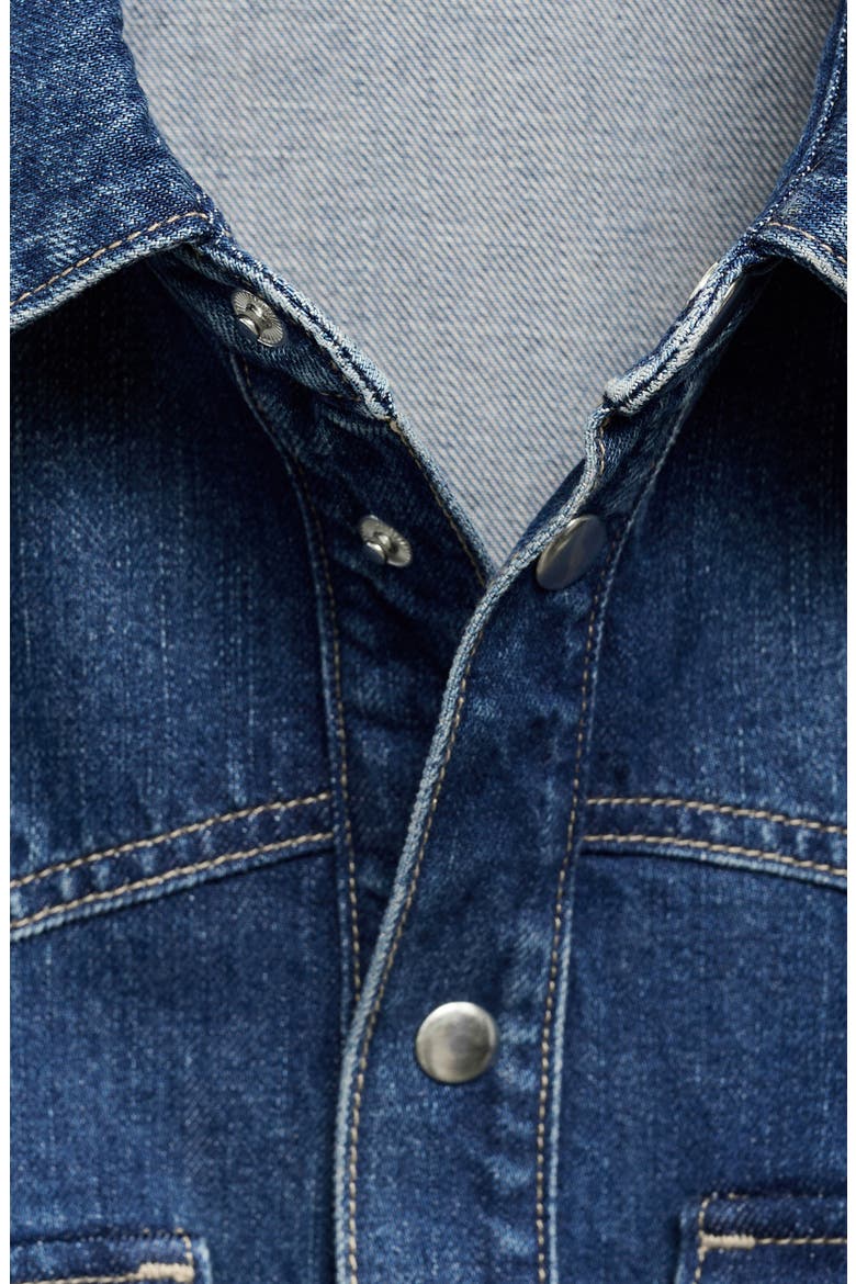 Oversize Denim Shirt, Alternate, color, DARK BLUE