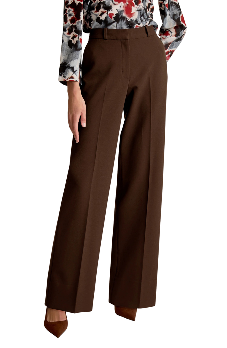 M.M.LaFleur Tinsley Wide-Leg Trousers, Main, color, Chocolate Torte Melange