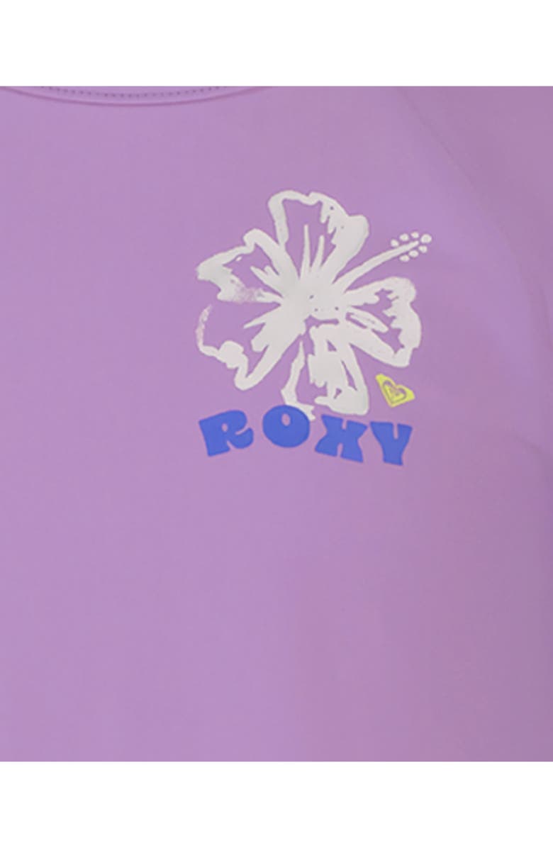Roxy Kids' Party Waves UPF 50+ Cover-Up Shirt & One-Piece Swimsuit Set, Alternate, color, Crocus Petal