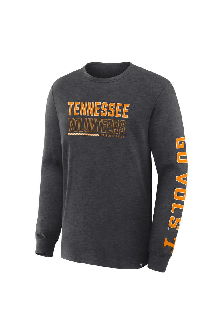 Men's Fanatics Charcoal Tennessee Volunteers Quad Fuel The Fire Long Sleeve T-Shirt, Alternate, color, Charcoal