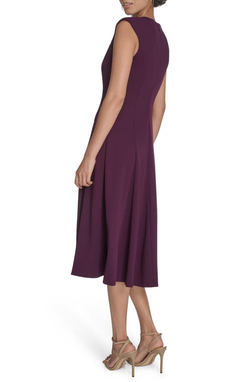 Calvin Klein Sleeveless A-line Midi Dress In Purple