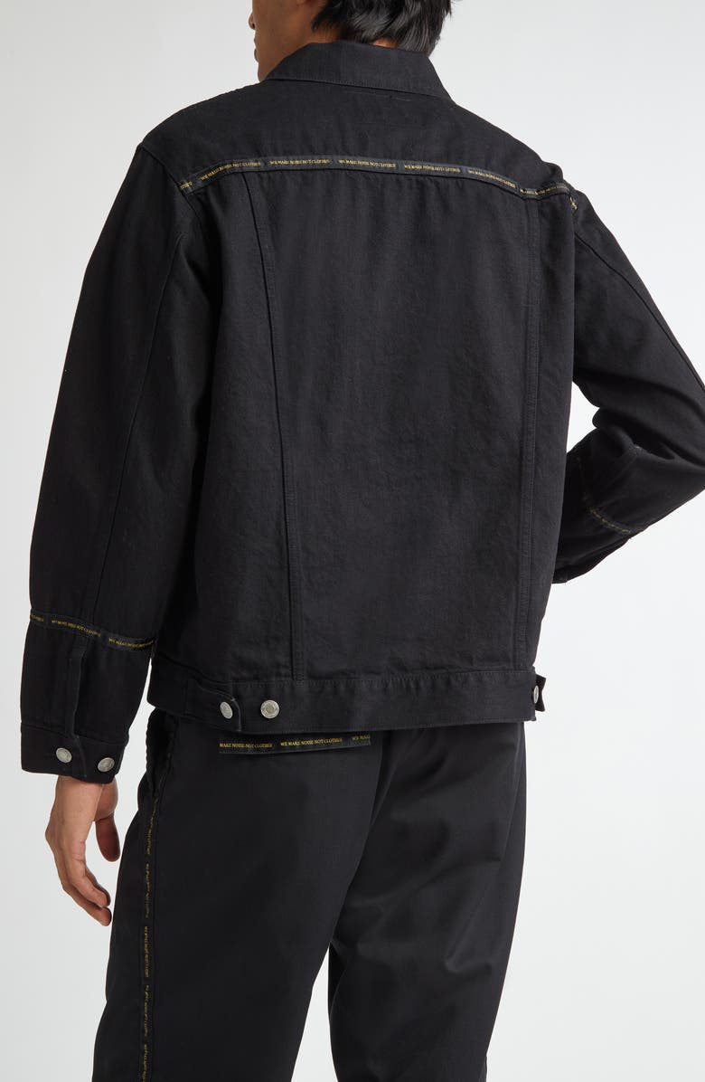 Undercover Embroidered Tape Trucker Jacket, Alternate, color,