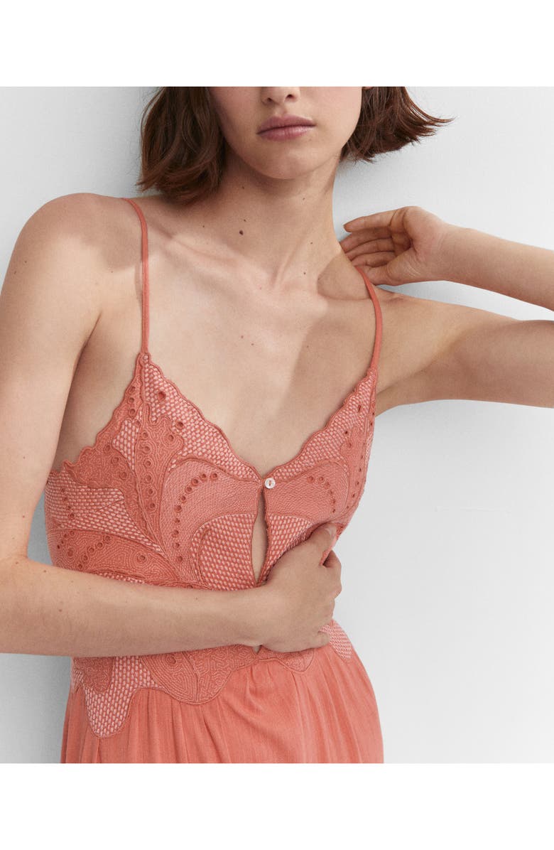 MANGO Embroidered Maxi Dress, Alternate, color, 