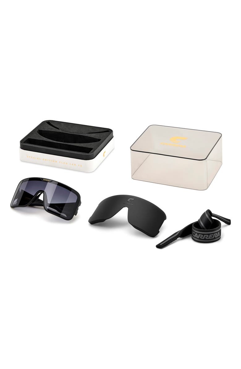 Carrera Eyewear FLAGLAB 15 99mm Shield Sunglasses, Alternate, color, Matte Black/ Grey Shaded