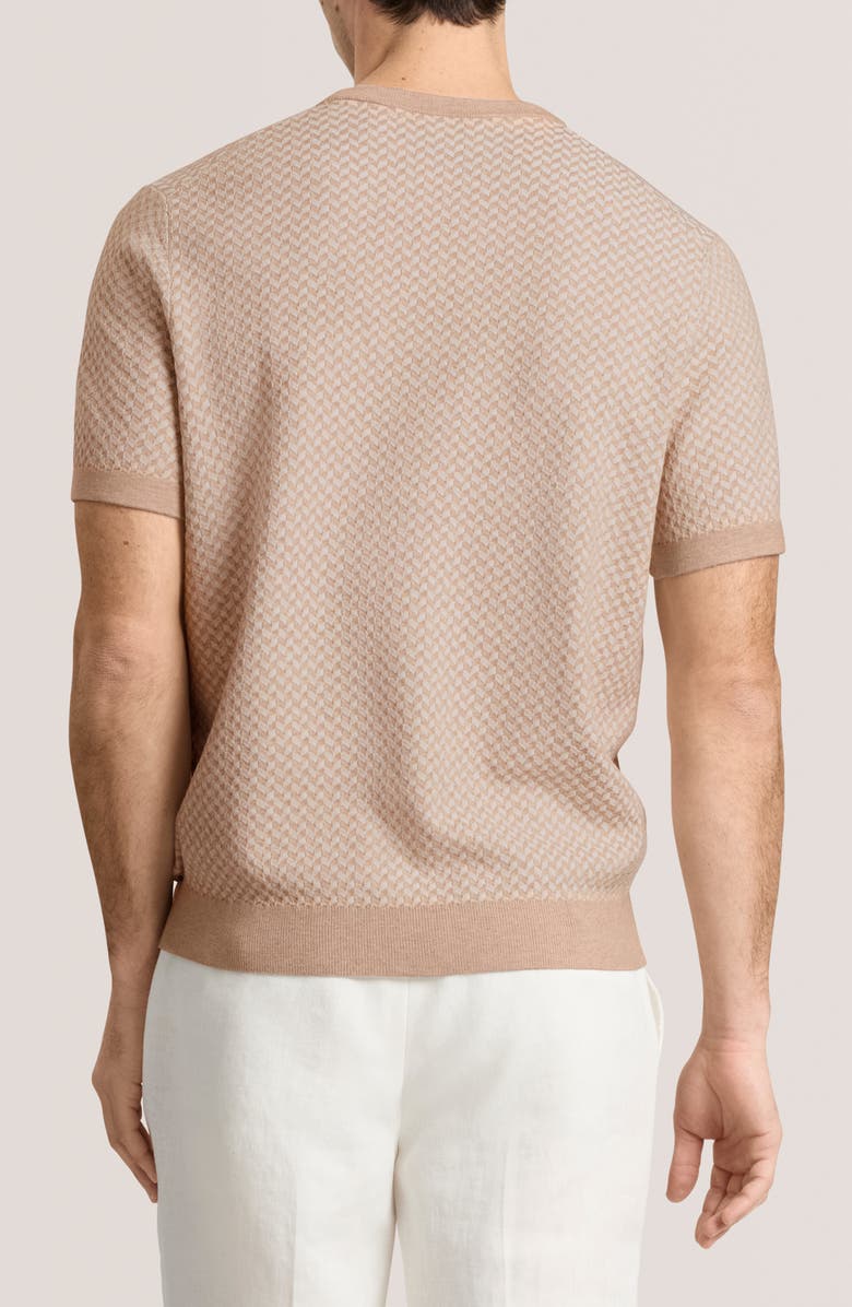 Ted Baker Herringbone Short Sleeve Knit Sweater, Alternate, color, Pumice Heather