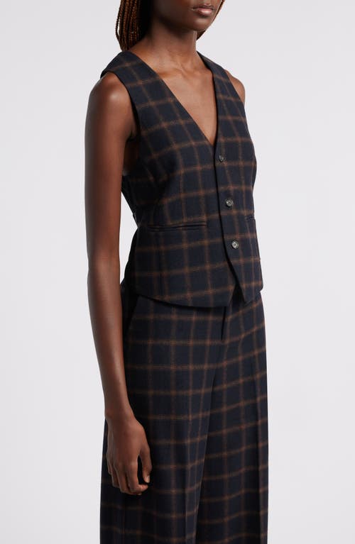 Wyeth Caldwell Plaid Wool Blend Button-up Vest In Multi