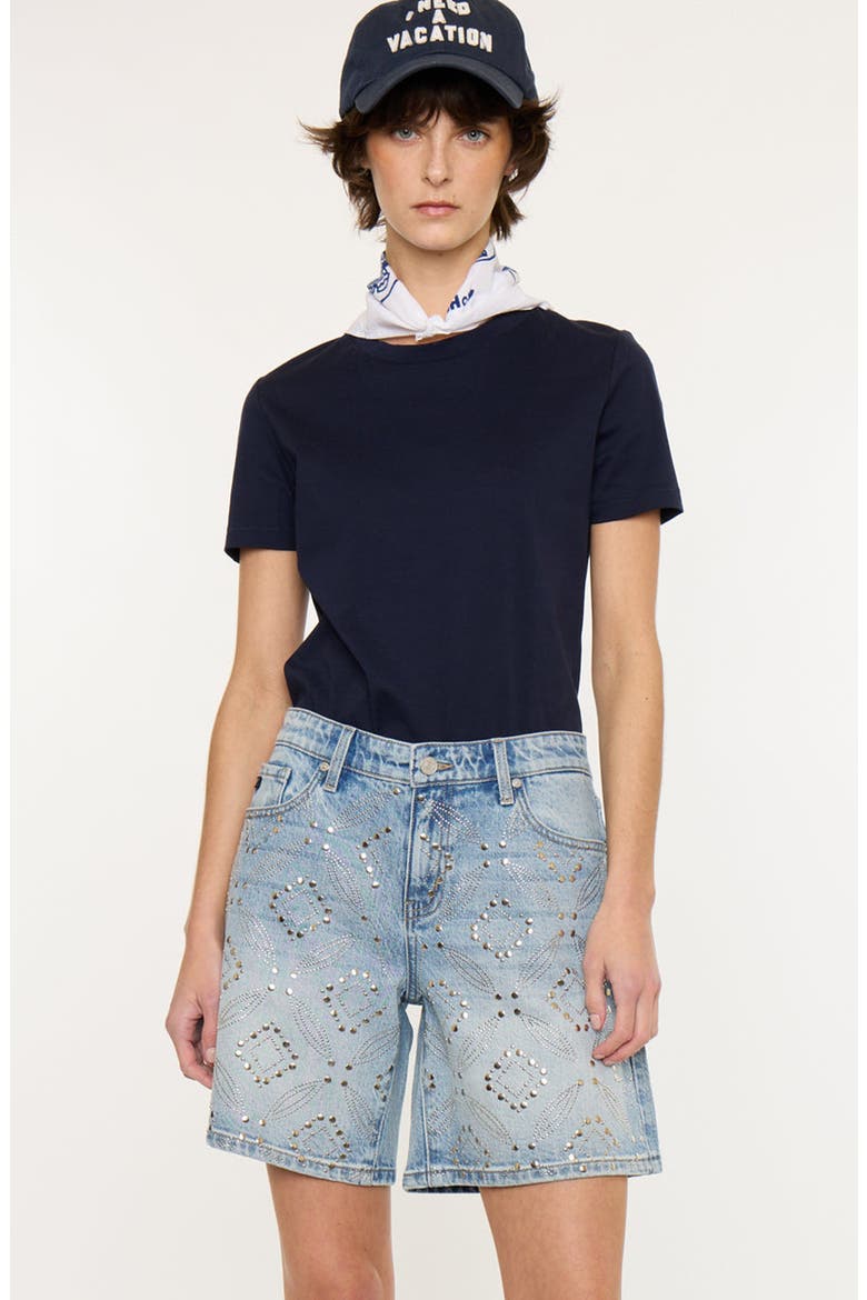 Mura 90s Low Rise Boy Shorts, Main, color, Medium Wash