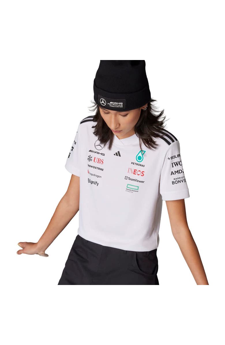 adidas Women's adidas White Mercedes-AMG Petronas F1 Team Driver Wear Replica Jersey, Alternate, color, 