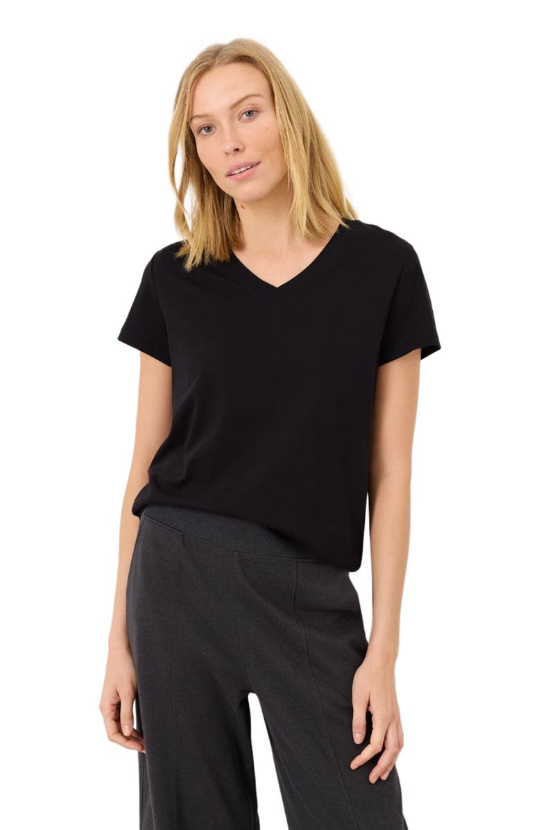 Pact Organic Cotton Softspun Essential V-Neck Tee, Main, color, Black