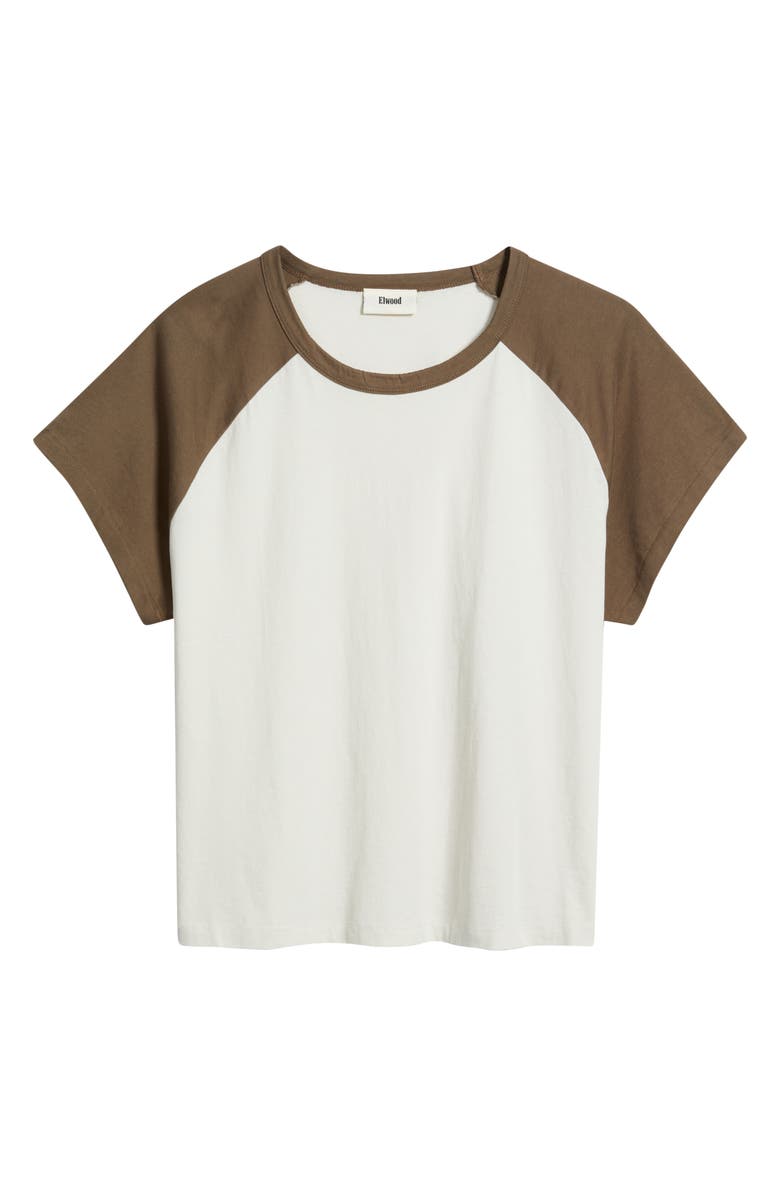 Elwood Raglan Sleeve T-Shirt, Main, color, Brown Off White