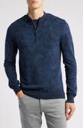 Robert Barakett Dalup Half Zip Mock Neck Wool Sweater