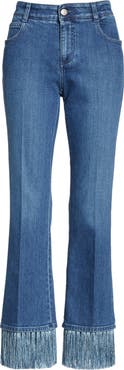 Stella McCartney Fringe Hem Kick Flare Jeans