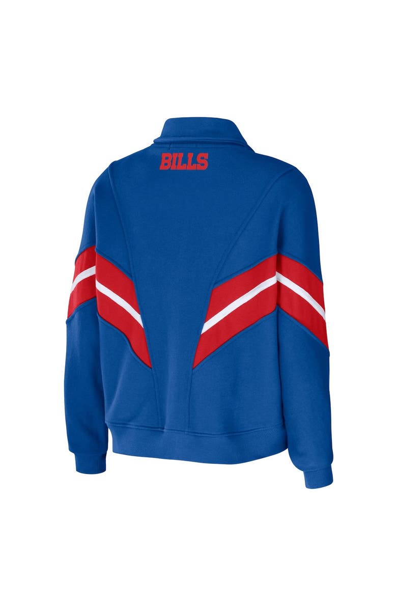 WEAR by Erin Andrews Women's WEAR by Erin Andrews Royal Buffalo Bills Plus Size Yarn Dye Stripe Full-Zip Jacket, Alternate, color, 