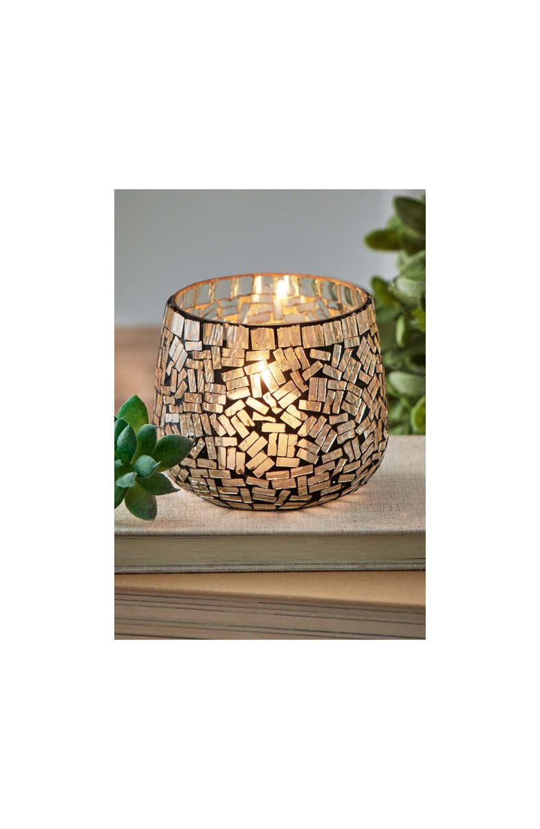 tag Marin Mosaic Clear Glass Votive Holder Set Elegant Candle Holders, Alternate, color, Clear