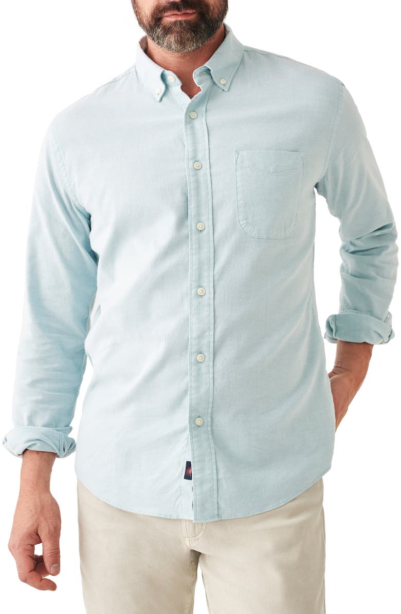 Faherty Solid Stretch Cotton Blend Oxford Button-Down Shirt, Main, color, 