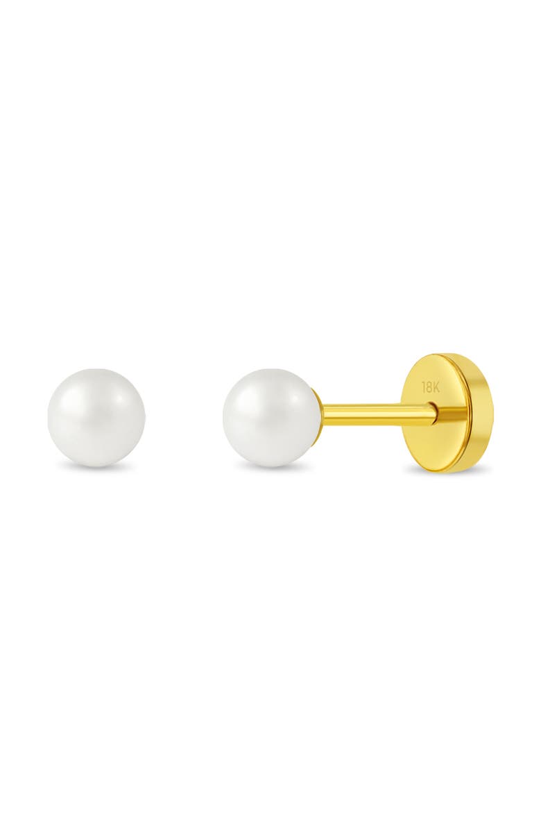 In Season Jewelry 18k Freshwater Pearl Push Back Earrings, Alternate, color, White