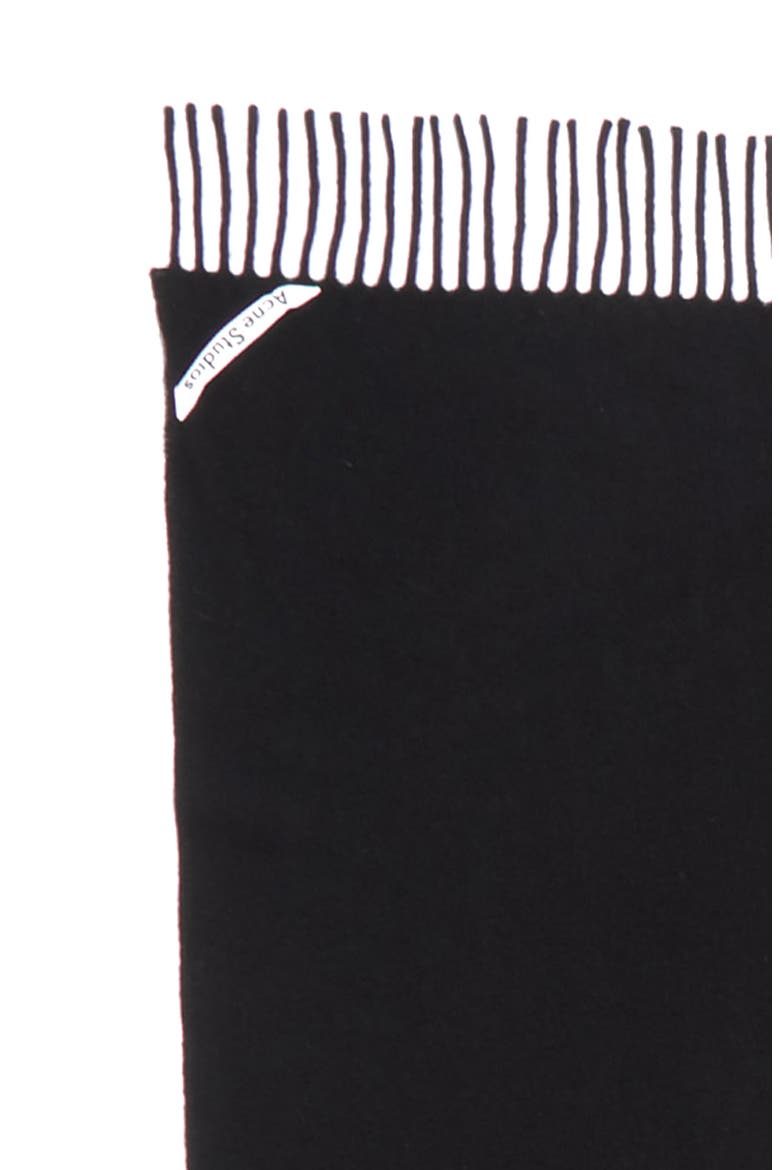 Fringed Wool Scarf, Alternate, color, BLACKDNU