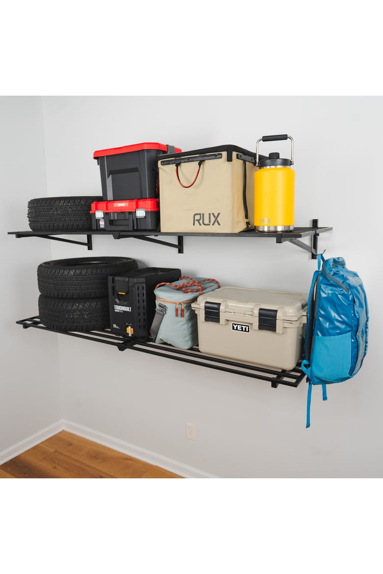 2' x 6' Bristol Garage Wall Mount Shelves | 2 Pack | Black, Main, color, Black