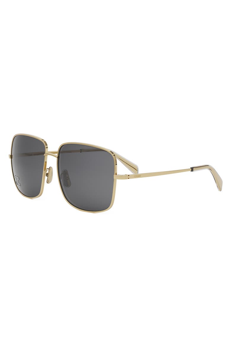 Rhinestone Triomphe 59mm Square Sunglasses, Alternate, color, SHINY ENDURA GOLD / SMOKE