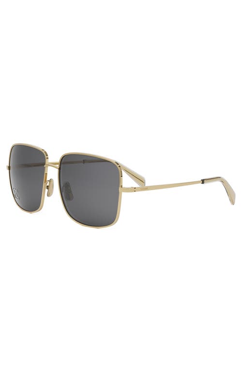 Celine Rhinestone Triomphe 59mm Square Sunglasses In Gold