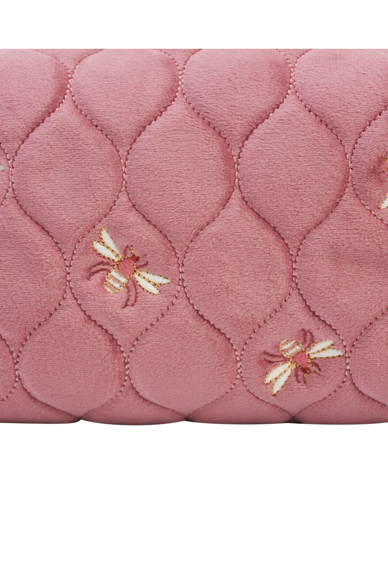 Embroidered Bee Cosmetic Pouch, Alternate, color, Rose Pink