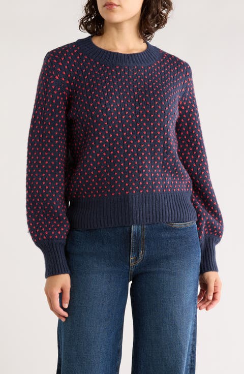 Alma Heart Stitch Crewneck Sweater