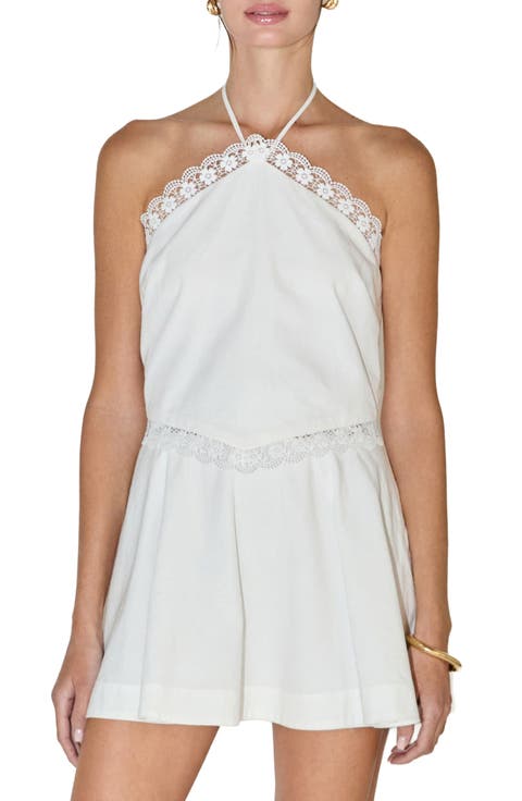 Lace Trim Halter Top