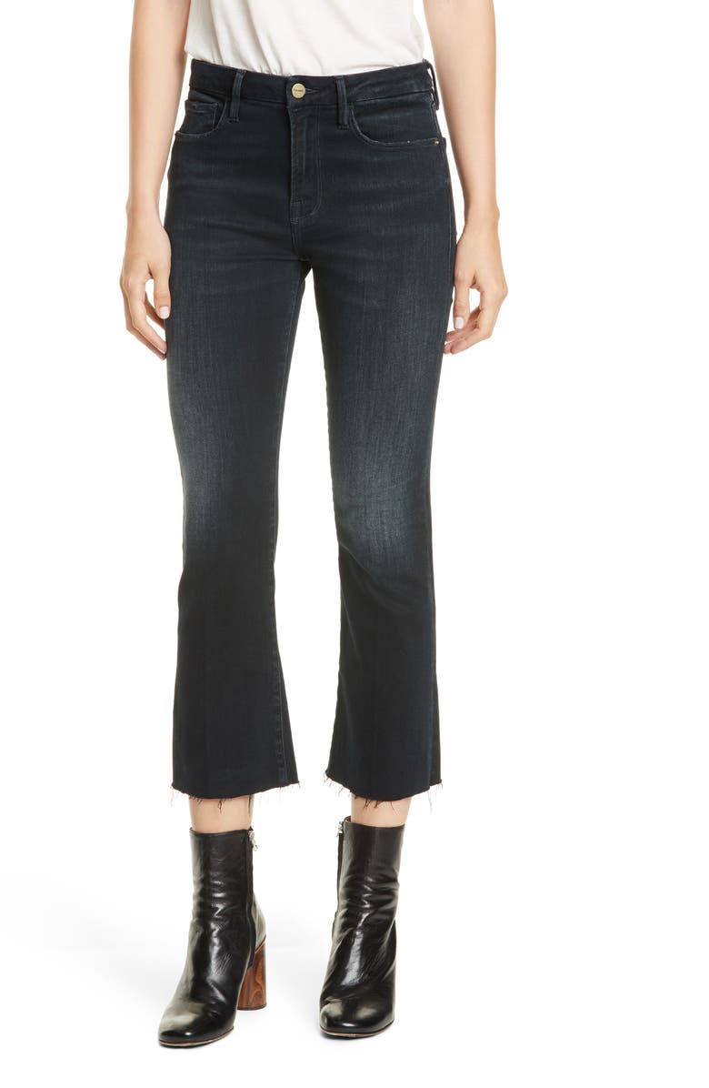 FRAME Le Crop Mini Raw Hem Bootcut Jeans, Main, color,