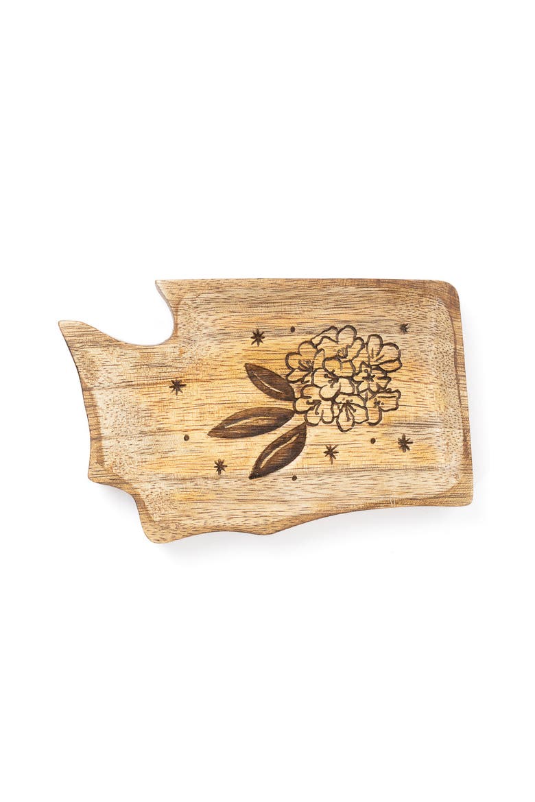 Washington State Rhododendron Trinket Dish, Main, color, Natural