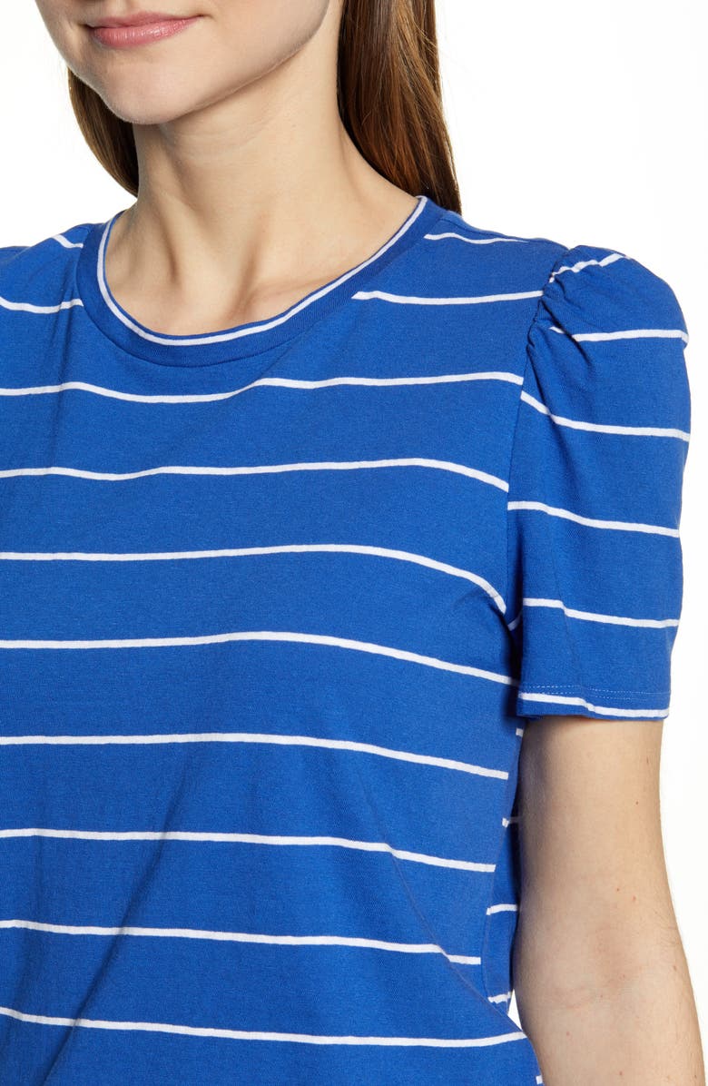 Lucky Brand Stripe Puff Sleeve Top, Alternate, color, 