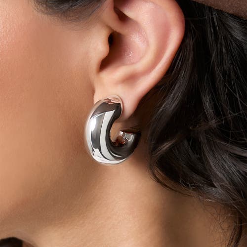 Jessica Simpson Silver Chunky Hoop Earrings In Metallic