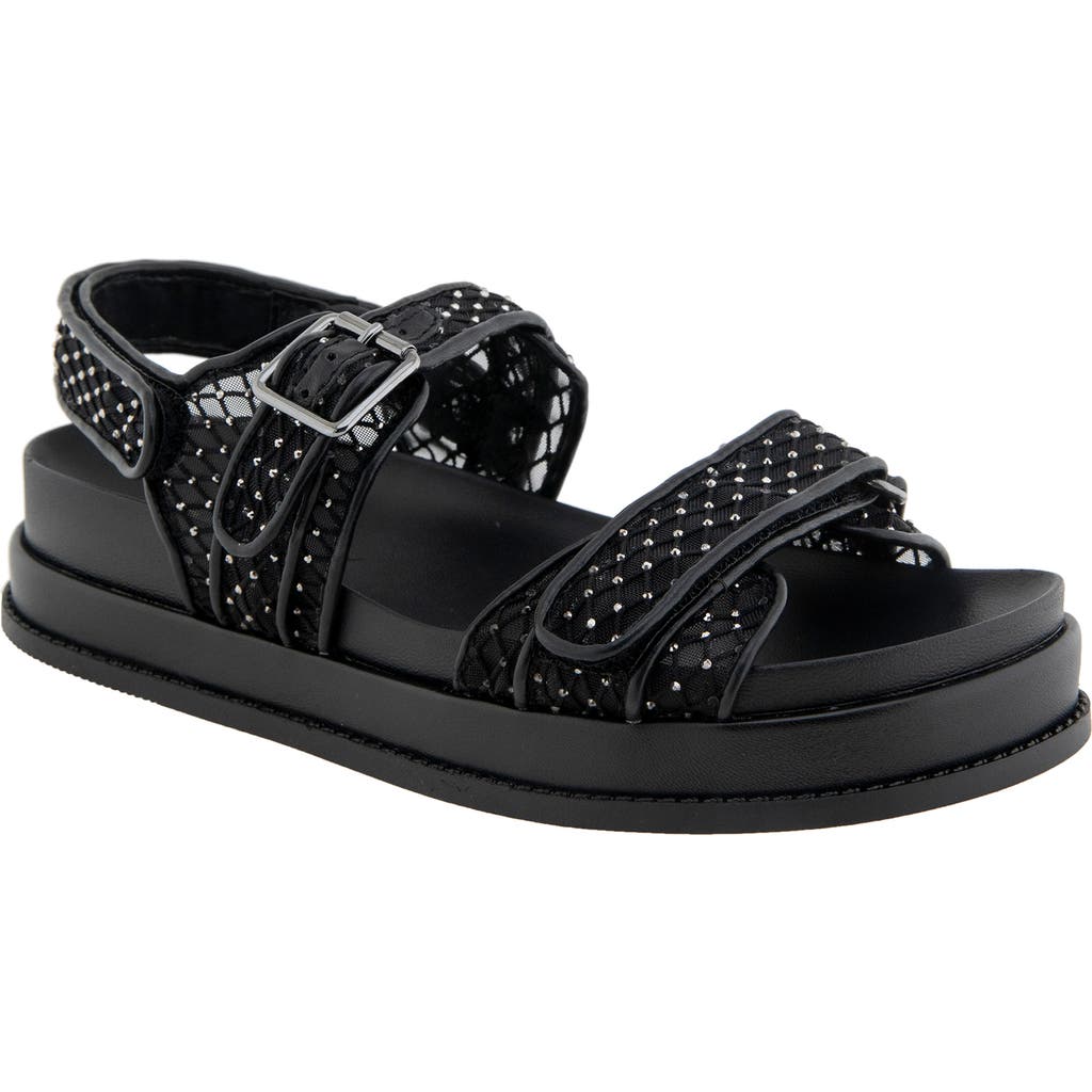 Bcbg Bara Platform Slingback Sandal In Black Mesh